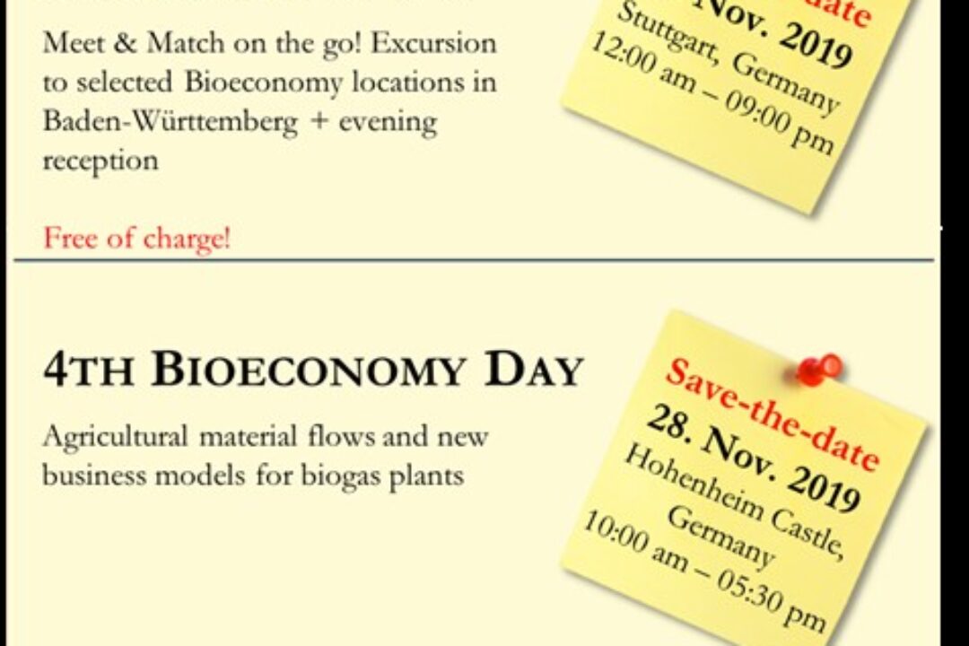 Transnational Bioeconomy Partnerships: Meet & Match on the go! – 27th-28th November 2019 – Stuttgart, Germany