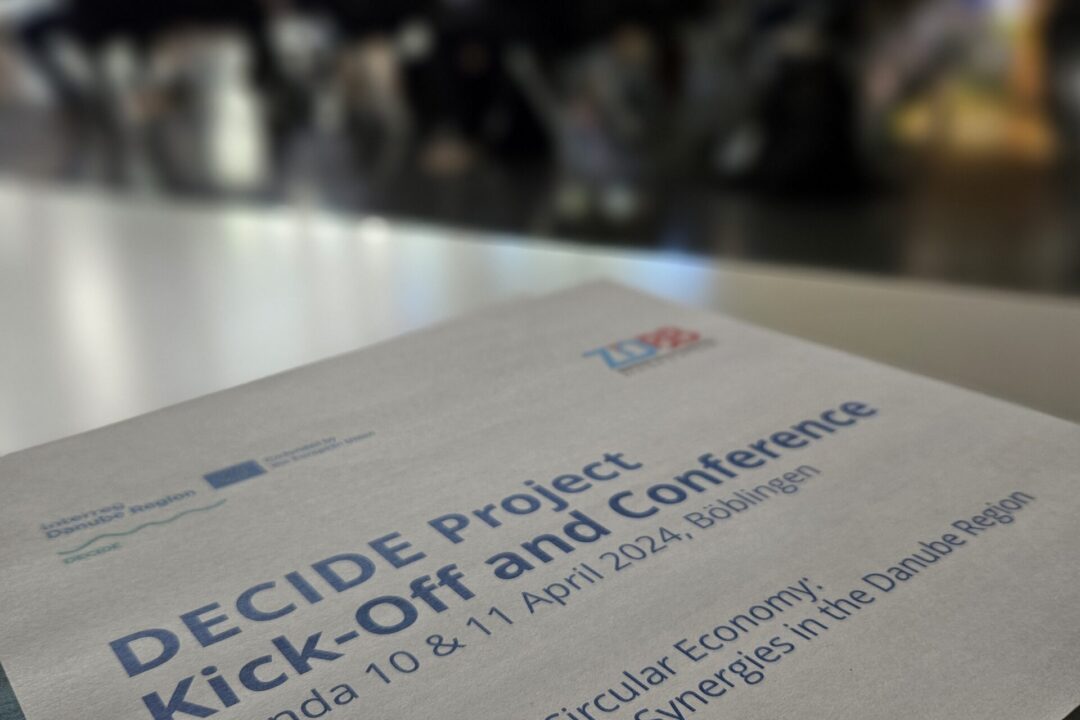 DRP Interreg Project DECIDE: Laying the foundation for CIRCULAR ECONOMY INNOVATION IN THE DANUBE REGION